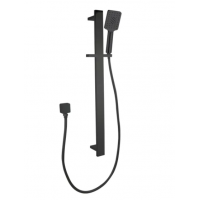 Square Matte Black Sliding Rail Shower Set